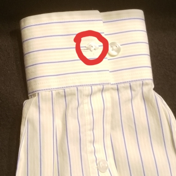 Michael by Michael Kors Blue Striped Shirt SZ 16.5 - Picture 5 of 6